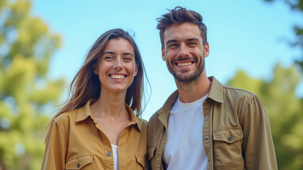 Diverse group of families and individuals standing together outdoors in a sunny park setting, smiling and ready for adventure