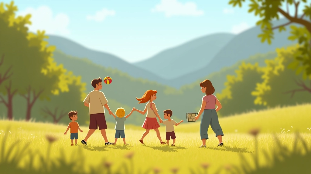 Family activities at outdoor recreation area